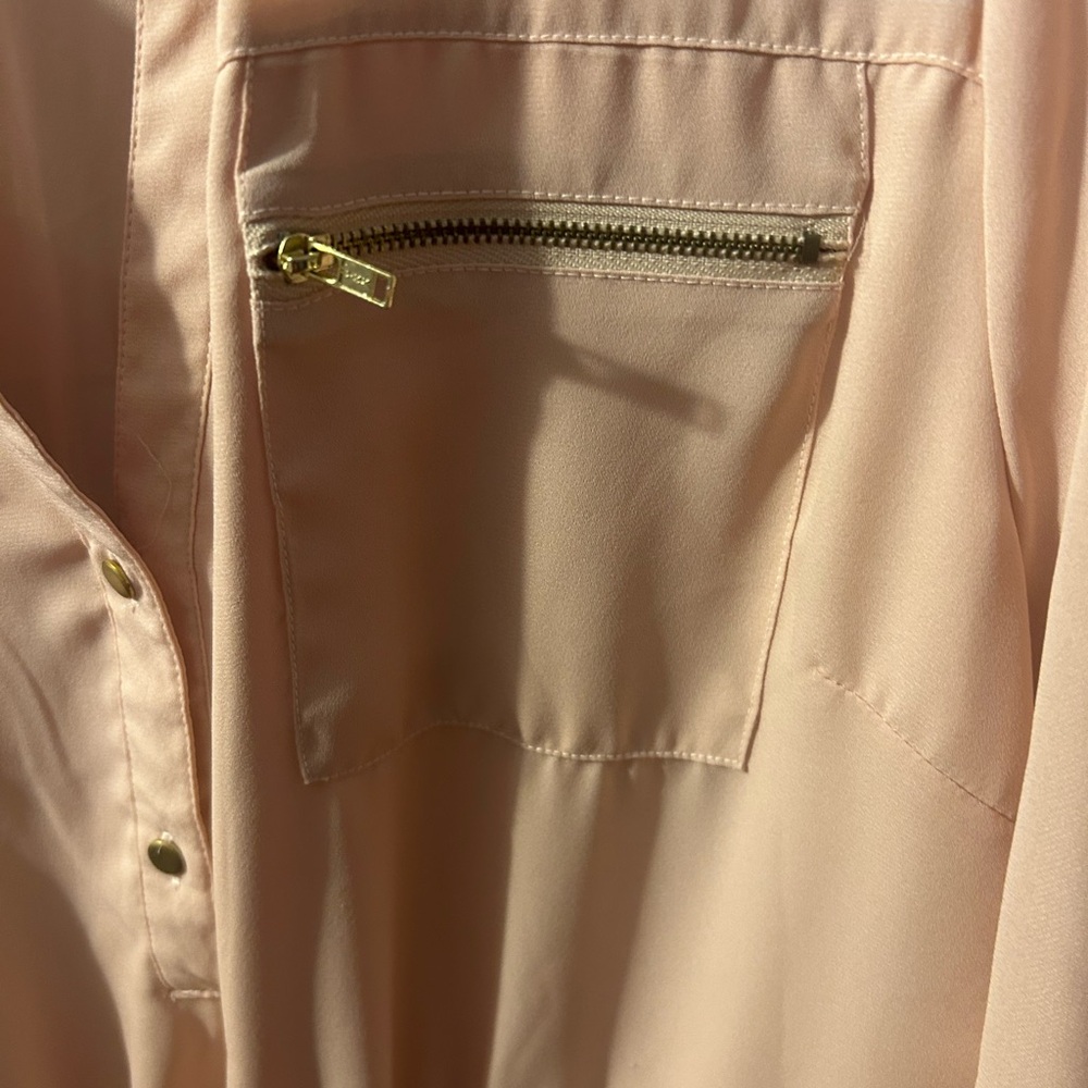 Charlotte Russe Pink Relaxed Tunic with Tie Front - Picture 8 of 10